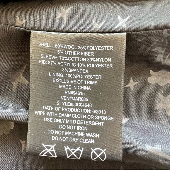 Circus By Sam Edelman Wool Blend Pea Coat Moto Zippers Black Size Small - Picture 15 of 15